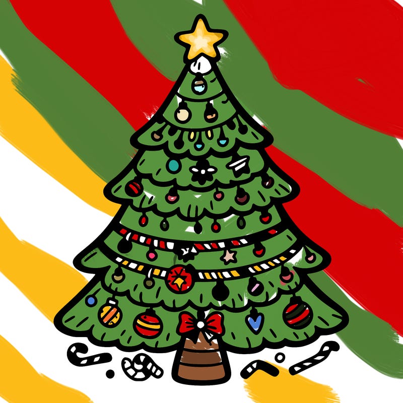 christmas tree with lots of details