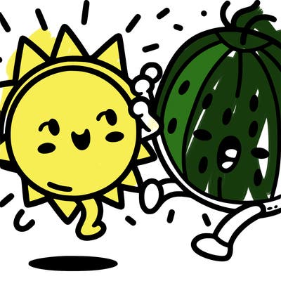sunny and melon and sunny is prancing melon