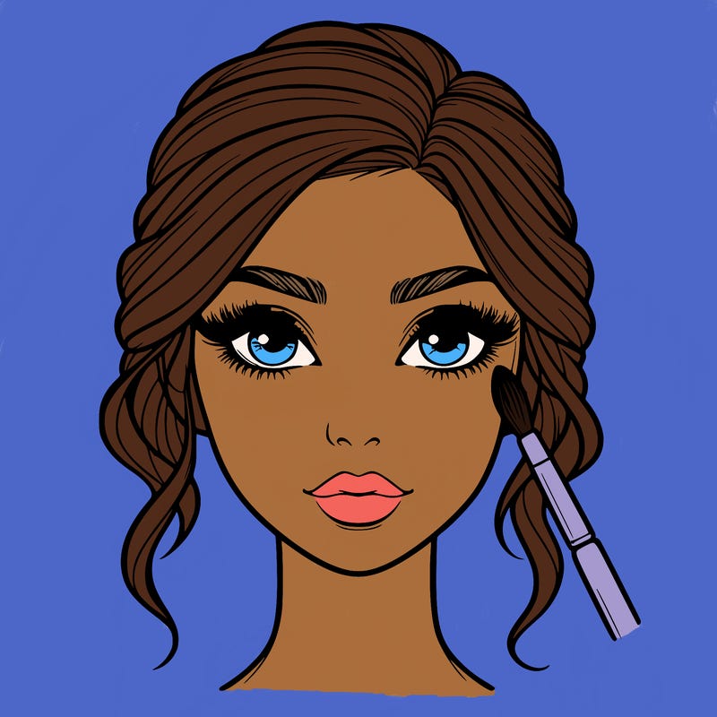 realistic person with makeup