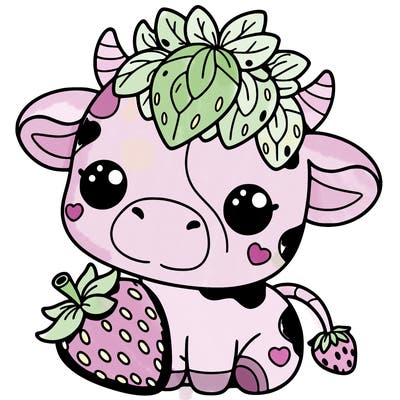 cute strawberry cow
