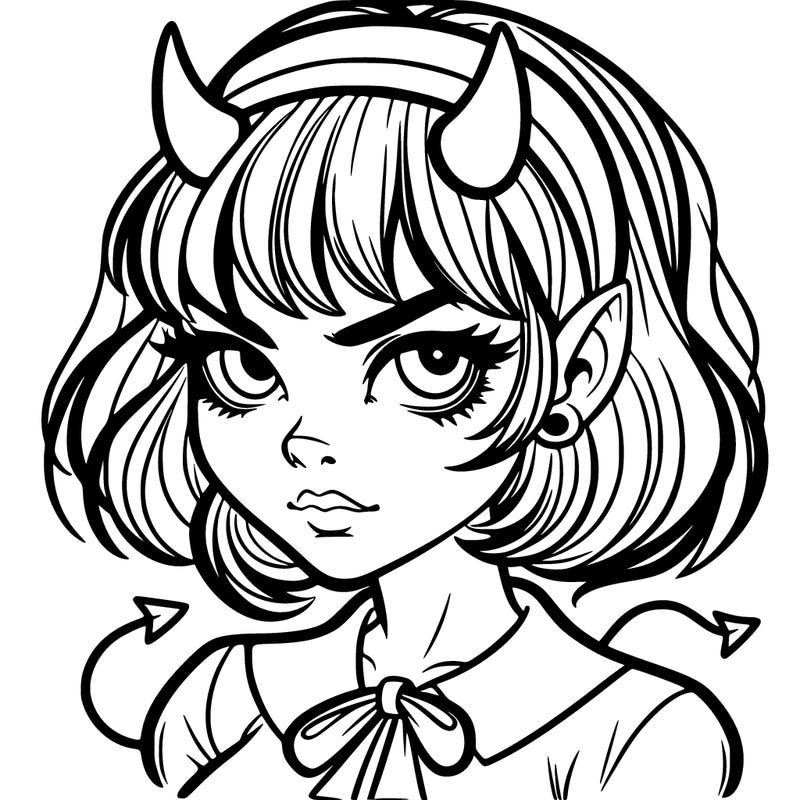 devil girl realistic