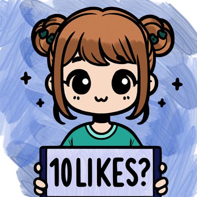 cute girl that is holding a sign that says 10 likes?