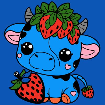 cute strawberry cow