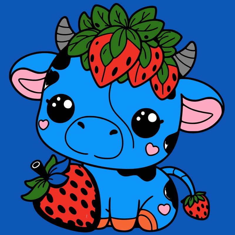 cute strawberry cow