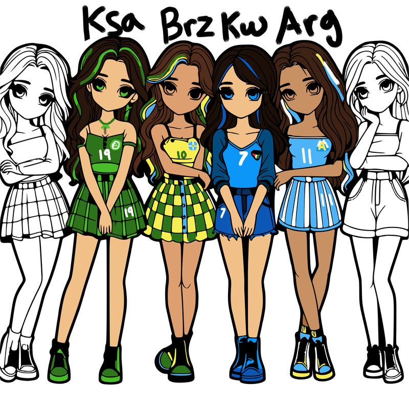 a group of girls realistic