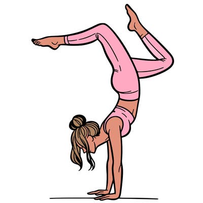 a woman doing a handstand