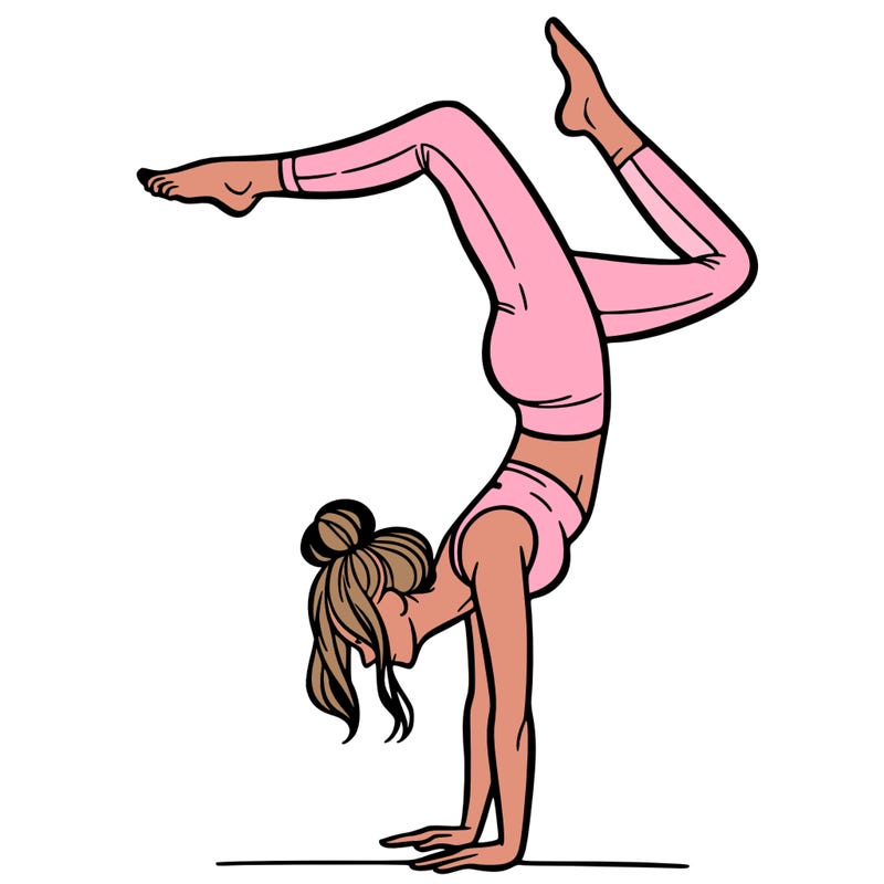 a woman doing a handstand