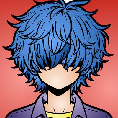 manga boy fluffy hair covering his eyes