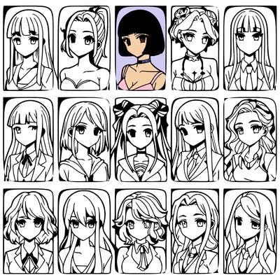 girls that look diffrent anime