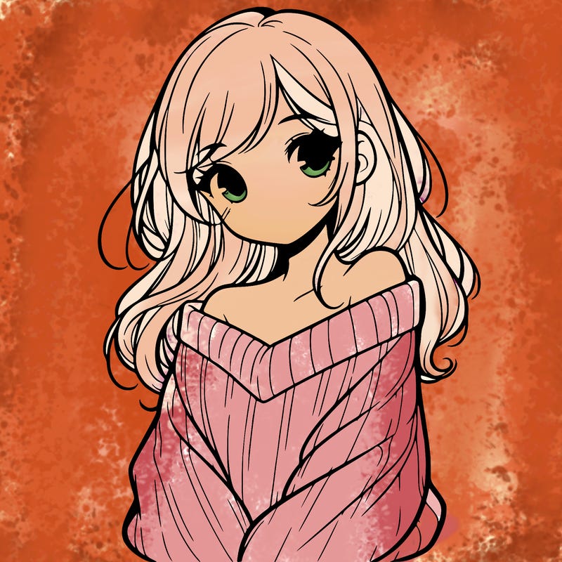 shy pretty girl wearing a sweater that is falling off one shoulder portrait