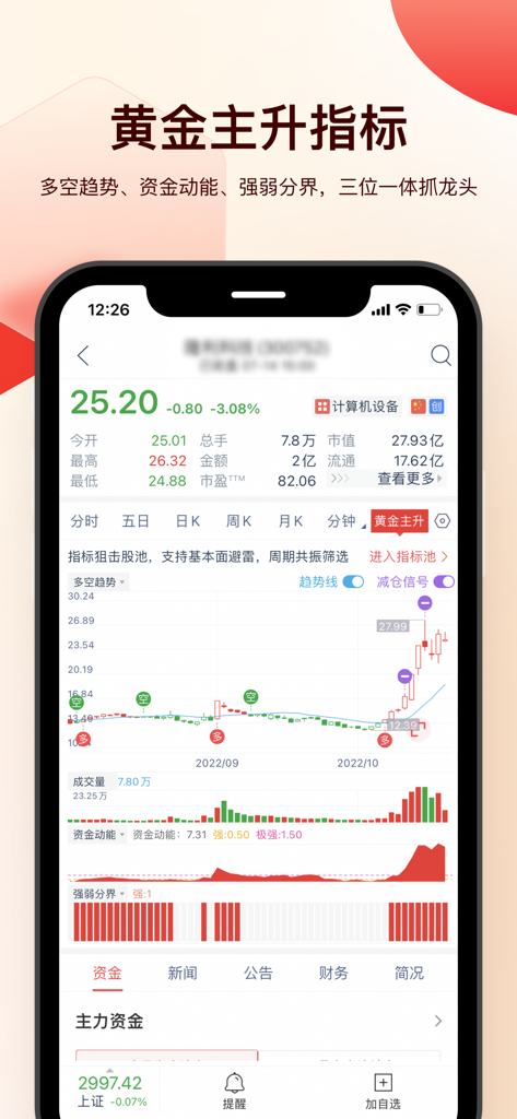 牛股王擒龙版-让投资更简单 - Niuguwang Qinlong Edition mobile app showing a stock candlestick chart with quantitative indicators in Chinese