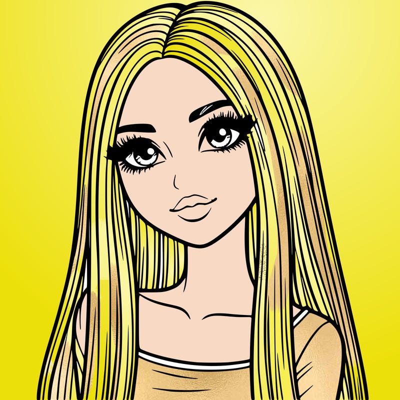 realistic girl with straight and long hair