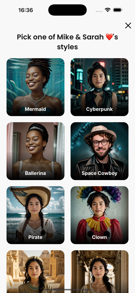 Photobooth AI - Selección de estilos de fotos de IA temáticos para una cabina de fotos de eventos personalizada