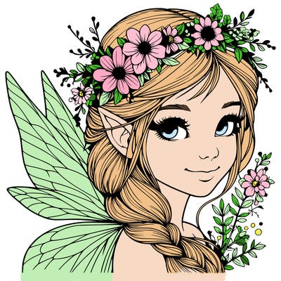 beautiful realistic fairy portrait