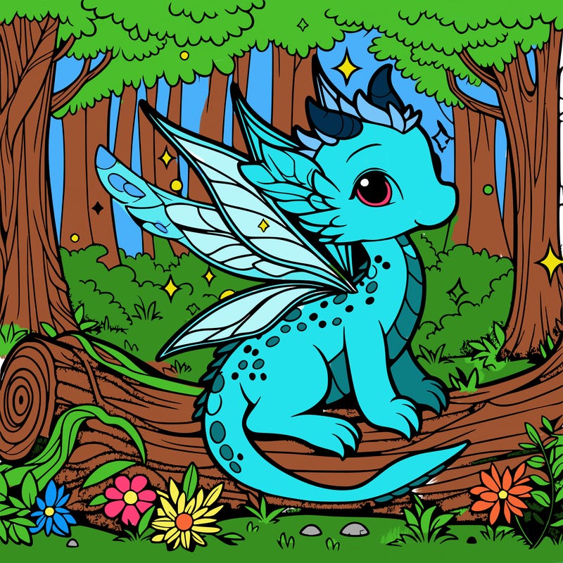 fairy dragon in a mystical forest