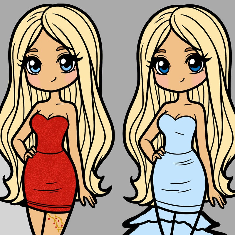 girl with long hair and tight dress