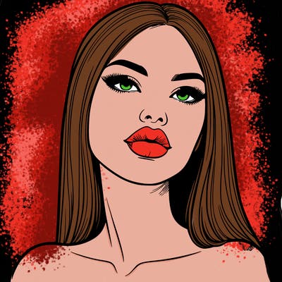 realistic woman with full lips