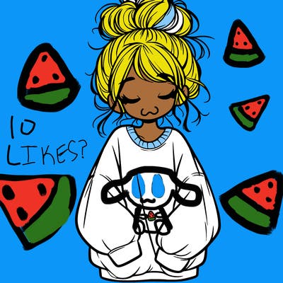 girl with baggy sweatshirt and messy bun