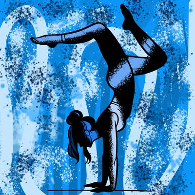 a woman doing a handstand