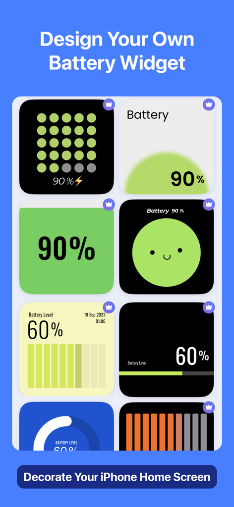 Lively Widget - 5000+ Designs - Uma coleção de widgets estéticos de bateria para personalização da tela de início do iPhone