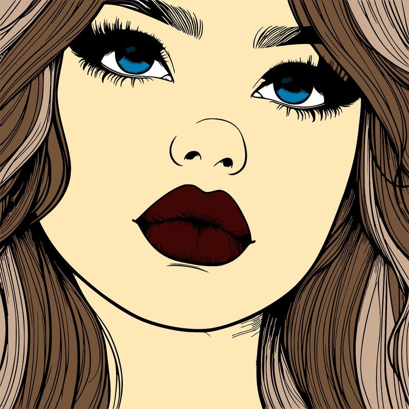 really realistic girl with lips