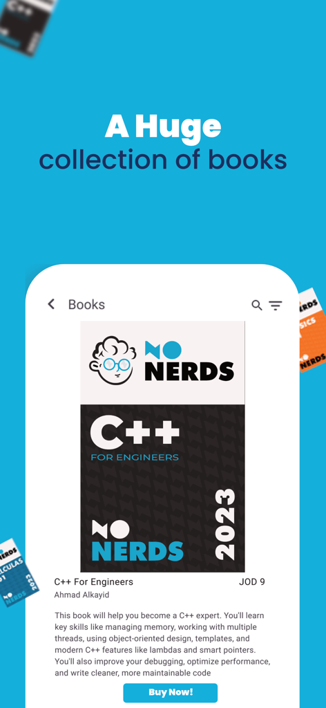 NoNerds - A collection of educational books and study resources on the NoNerds app interface.