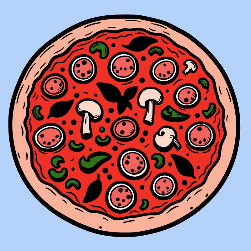 pizza, simple, easy to color
