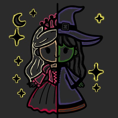 split princess and witch