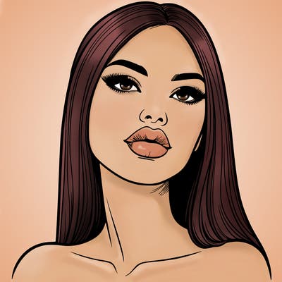 realistic woman with full lips