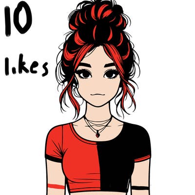 realistic girl with messy bun and croptop