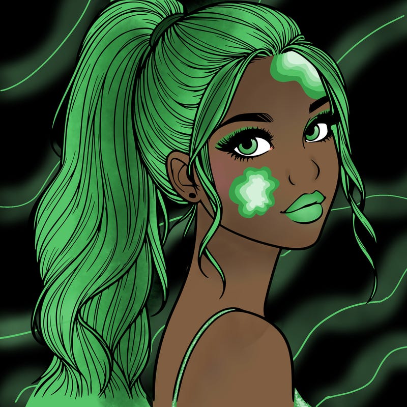 realistic pretty girl with high pony tail