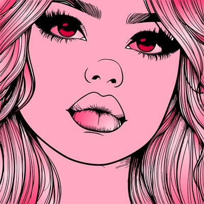 really realistic girl with lips