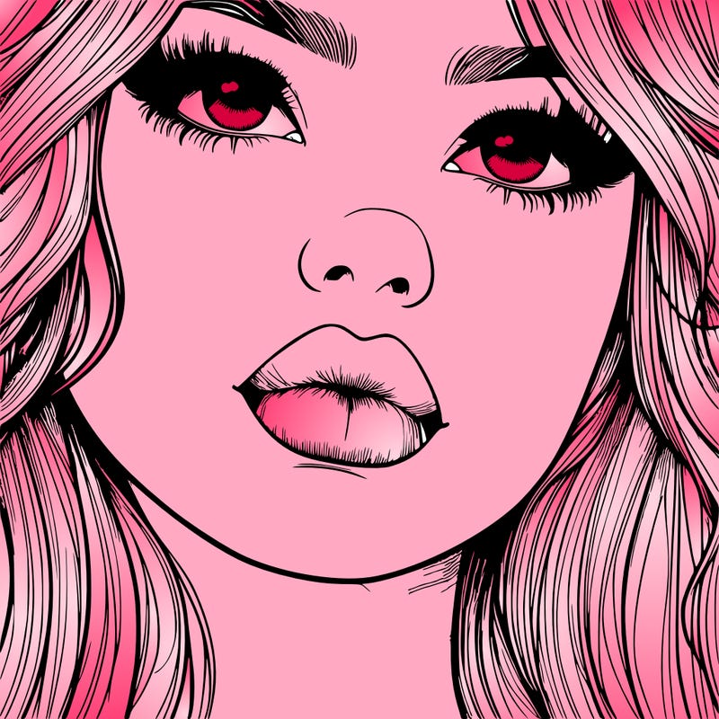 really realistic girl with lips