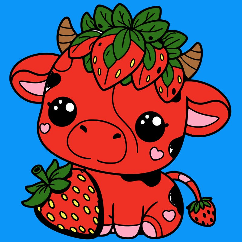 cute strawberry cow