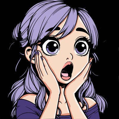 realistic shocked girl