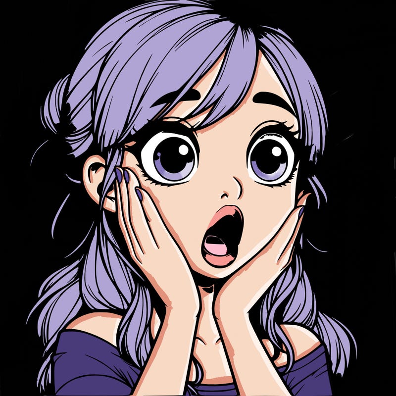 realistic shocked girl