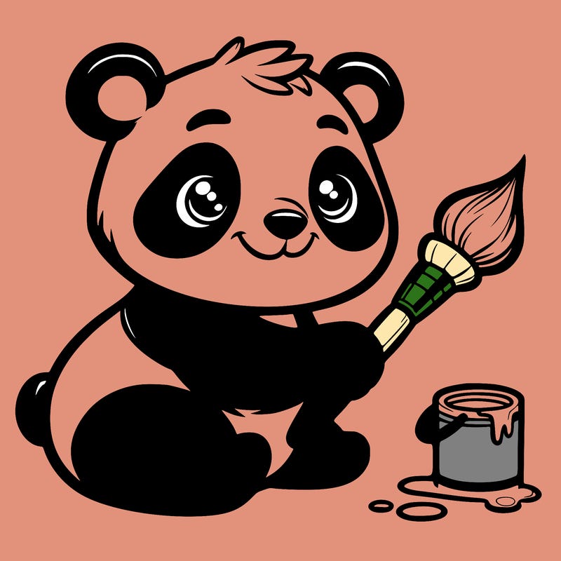 panda with paint brush