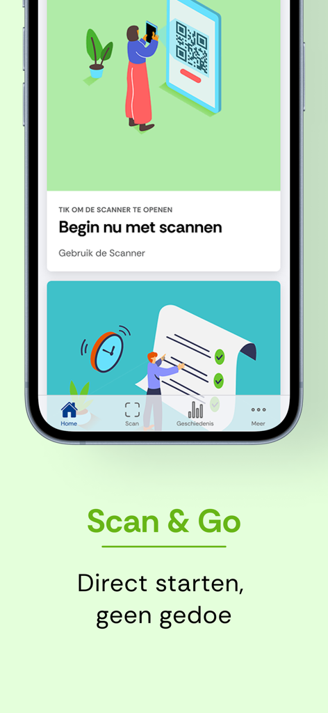 i-Reserve scanner - The home screen of the i-Reserve scanner app showing options to start scanning and view history