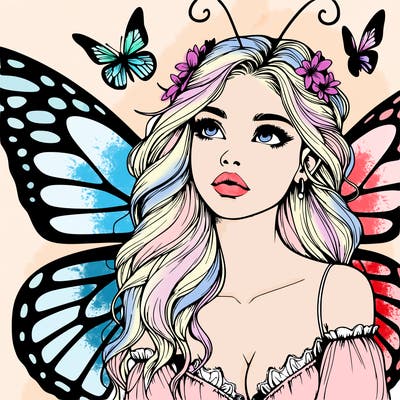 butterfly fairy realistic girl