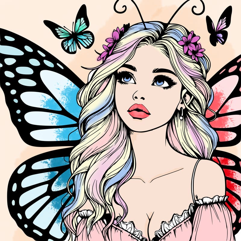 butterfly fairy realistic girl