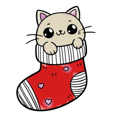 cute cat in a sock
