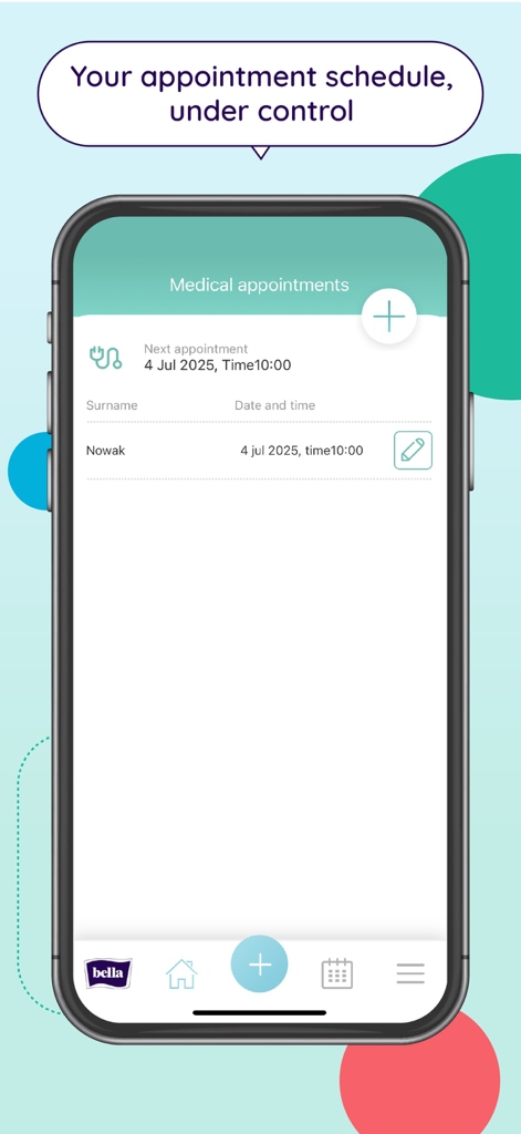 Kalendarzyk Bella - Medical appointments schedule screen in the Kalendarzyk Bella app