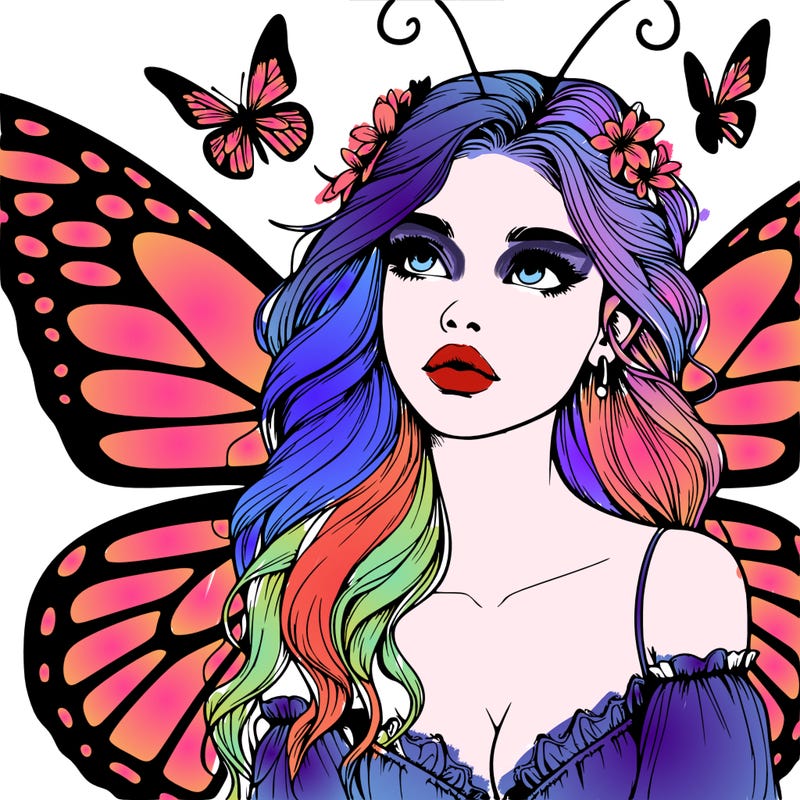 butterfly fairy realistic girl