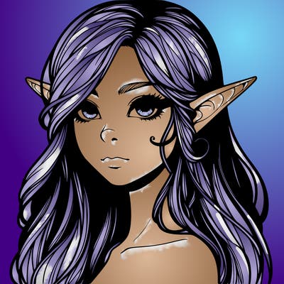 elf girl realistic dark fantasy