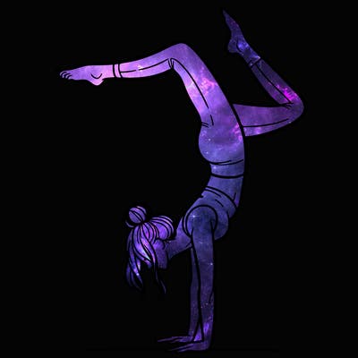 a woman doing a handstand