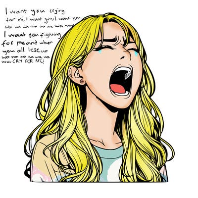 screaming realistic, girl