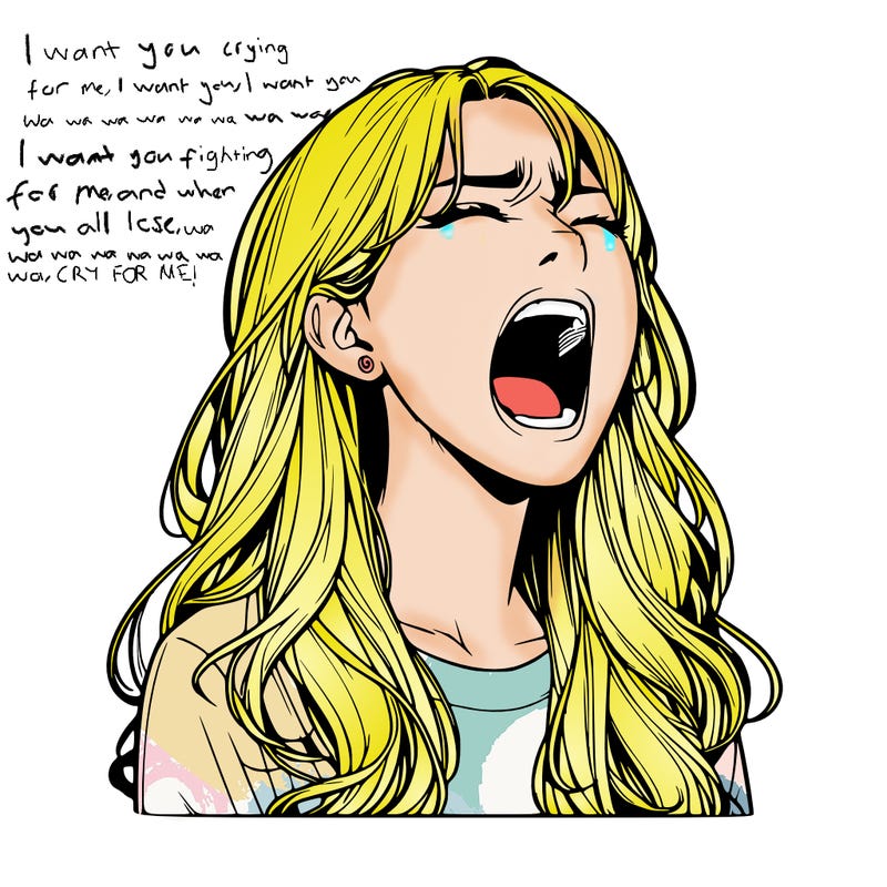 screaming realistic, girl