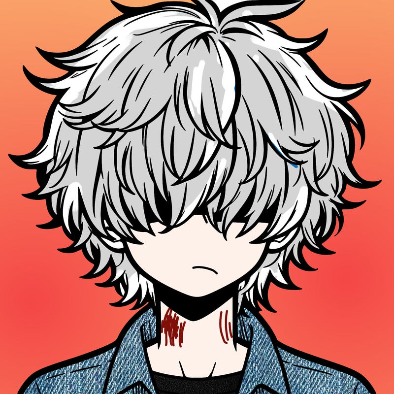 manga boy fluffy hair covering his eyes