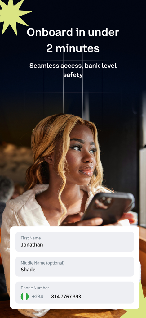 Gigbanc - Gigbanc mobile app onboarding screen featuring fast registration for financial services.