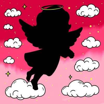 angel flying up to heaven